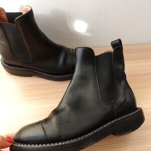 MARNI Chelsea Boots Womens 35 US 5 Black Leather Cap Toe Lug Sole Italian Luxury